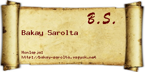 Bakay Sarolta névjegykártya