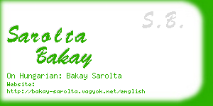 sarolta bakay business card